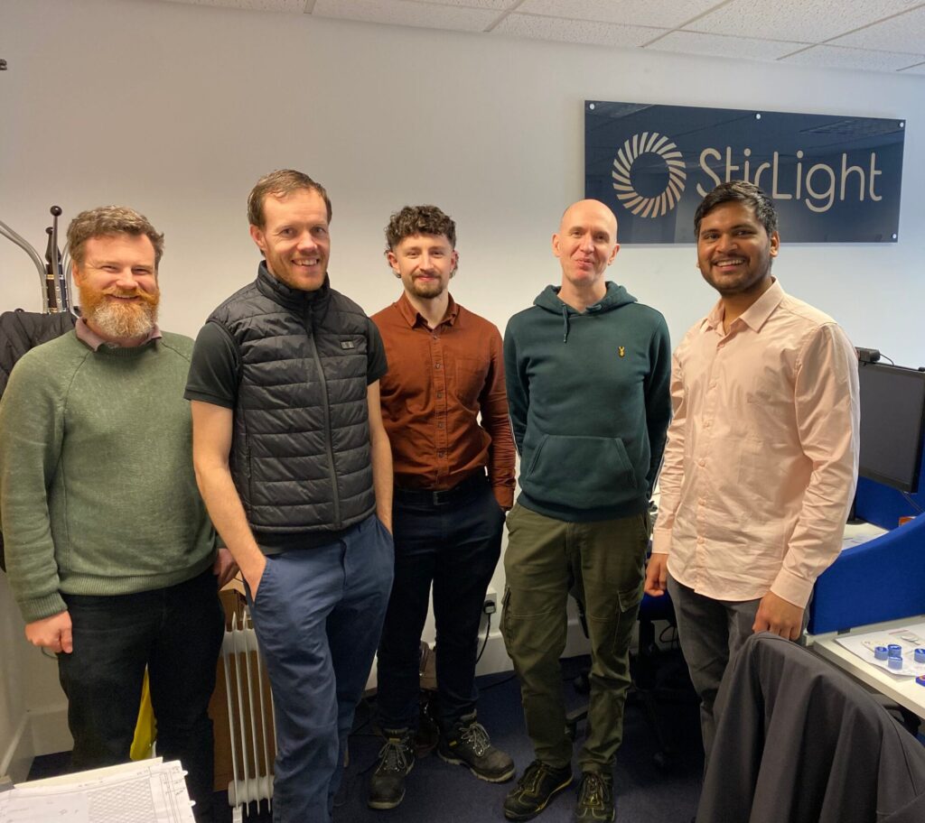 Image of the StirLight team hearing about investment